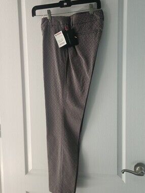 Women's Gray Patterned Dress Pants